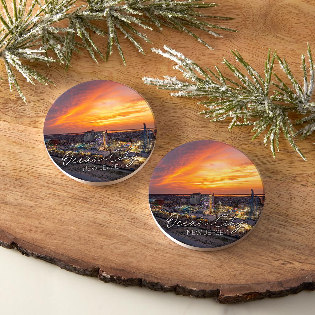 Playland Sunset Car Coaster | Absorbent Car Coasters | Set of 2 | Min 4