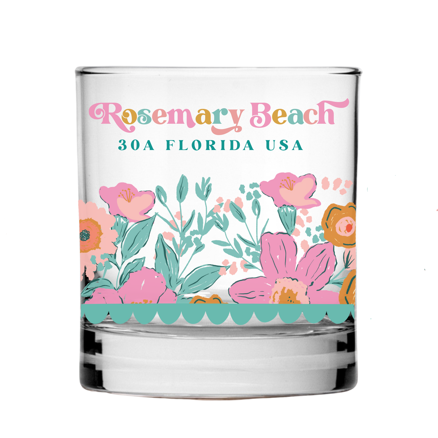 Florals, Cocktail Glass, Bourbon Glass, Custom Gifts