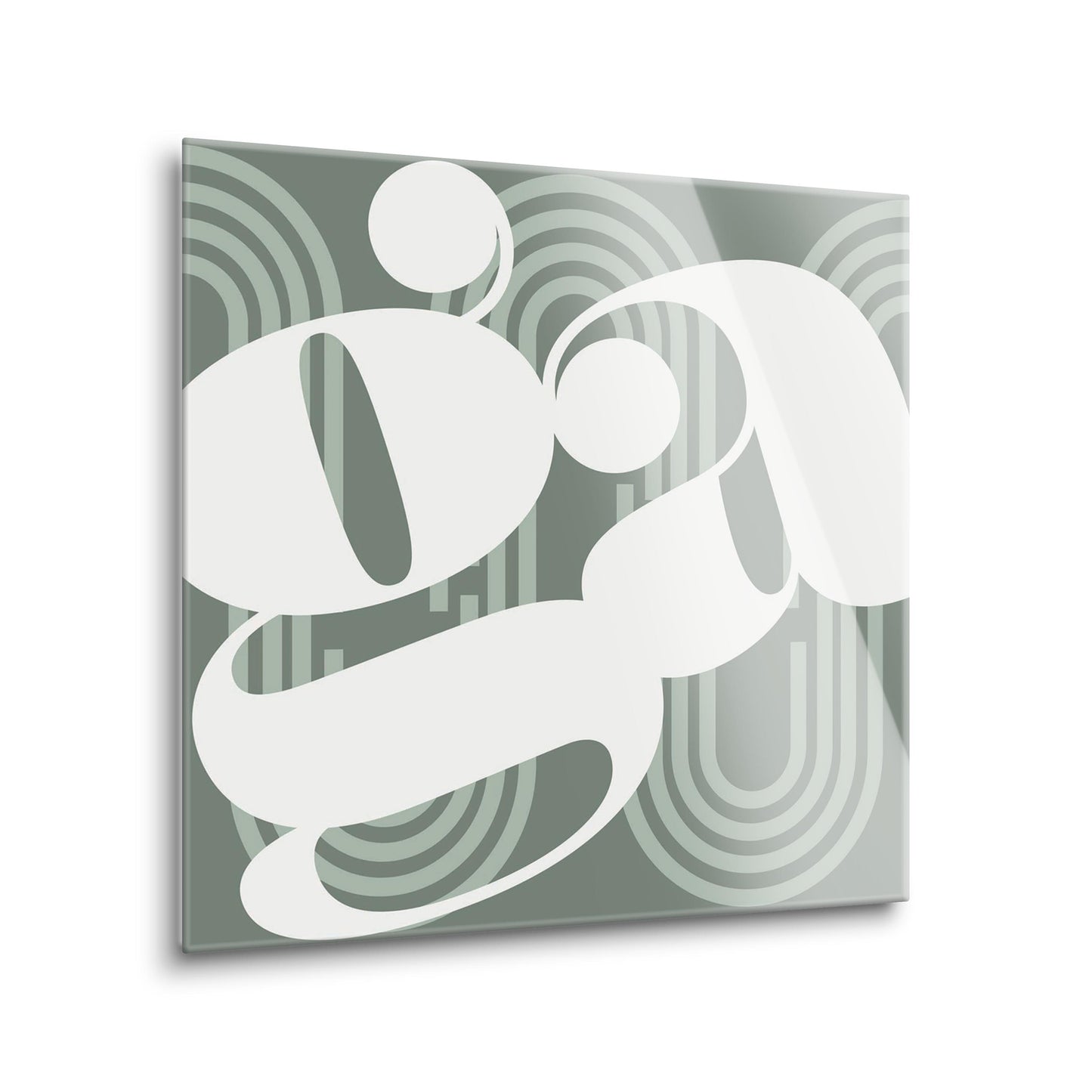Vintage Groove Green Wave Lines Georgia Ga | Hi-Def Glass Art | Eaches | Min 2