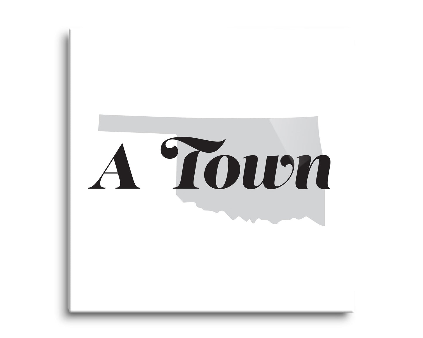 Minimalistic B&W Ardmore Ok A Town White | Hi-Def Glass Art | Eaches | Min 2