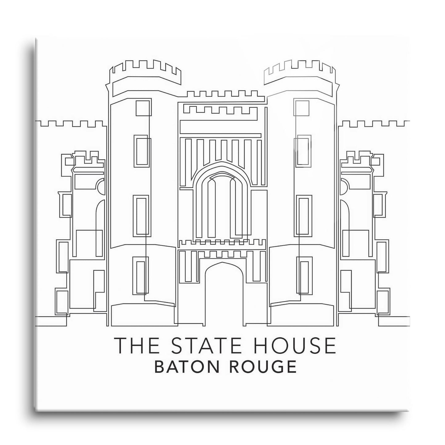Minimalistic Baton Rouge State House | Hi-Def Glass Art | Eaches | Min 1