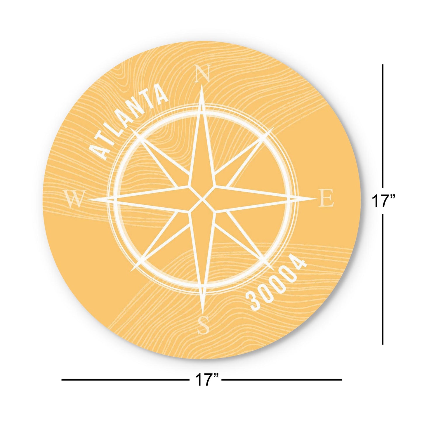 Boho Color Compass Zip On Yellow Georgia Atlanta | Wood Sign | Eaches | Min 1