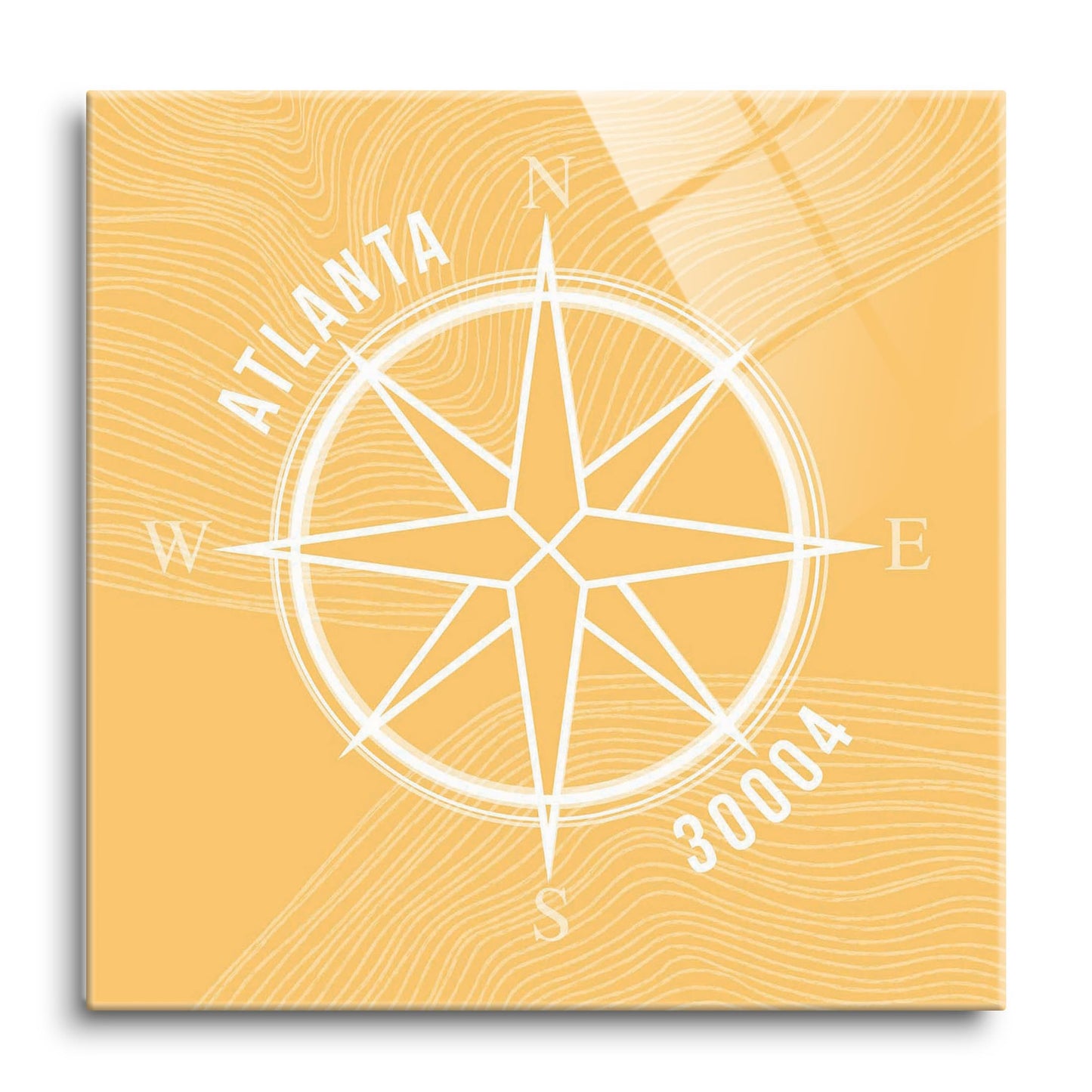 Boho Color Compass Zip On Yellow Georgia Atlanta | Hi-Def Glass Art | Eaches | Min 1