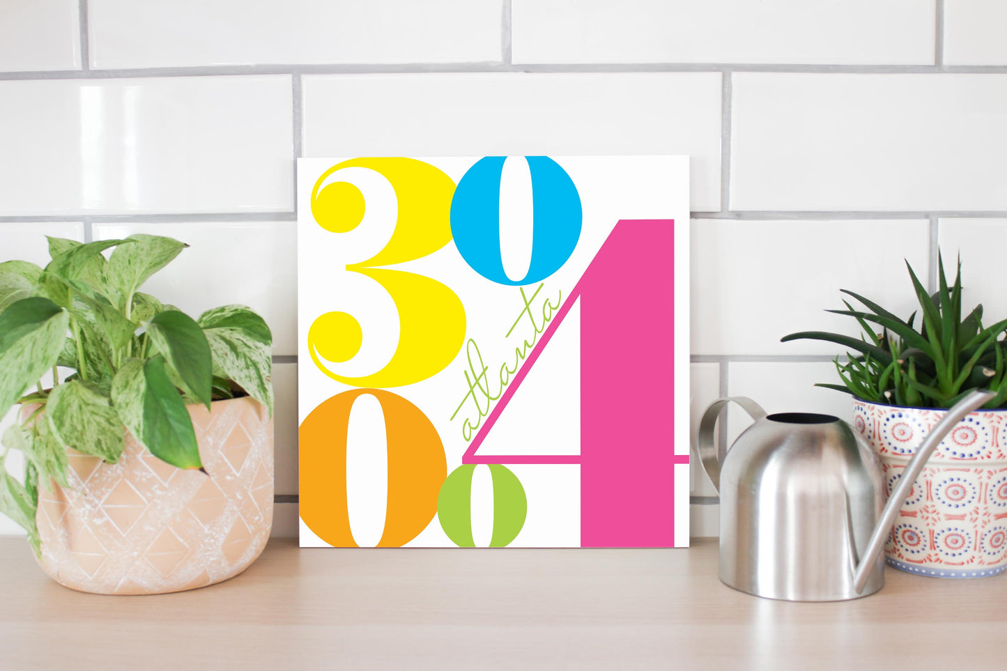 Bright Modern Color Block City Zip Georgia Atlanta | Wood Sign | Eaches | Min 2