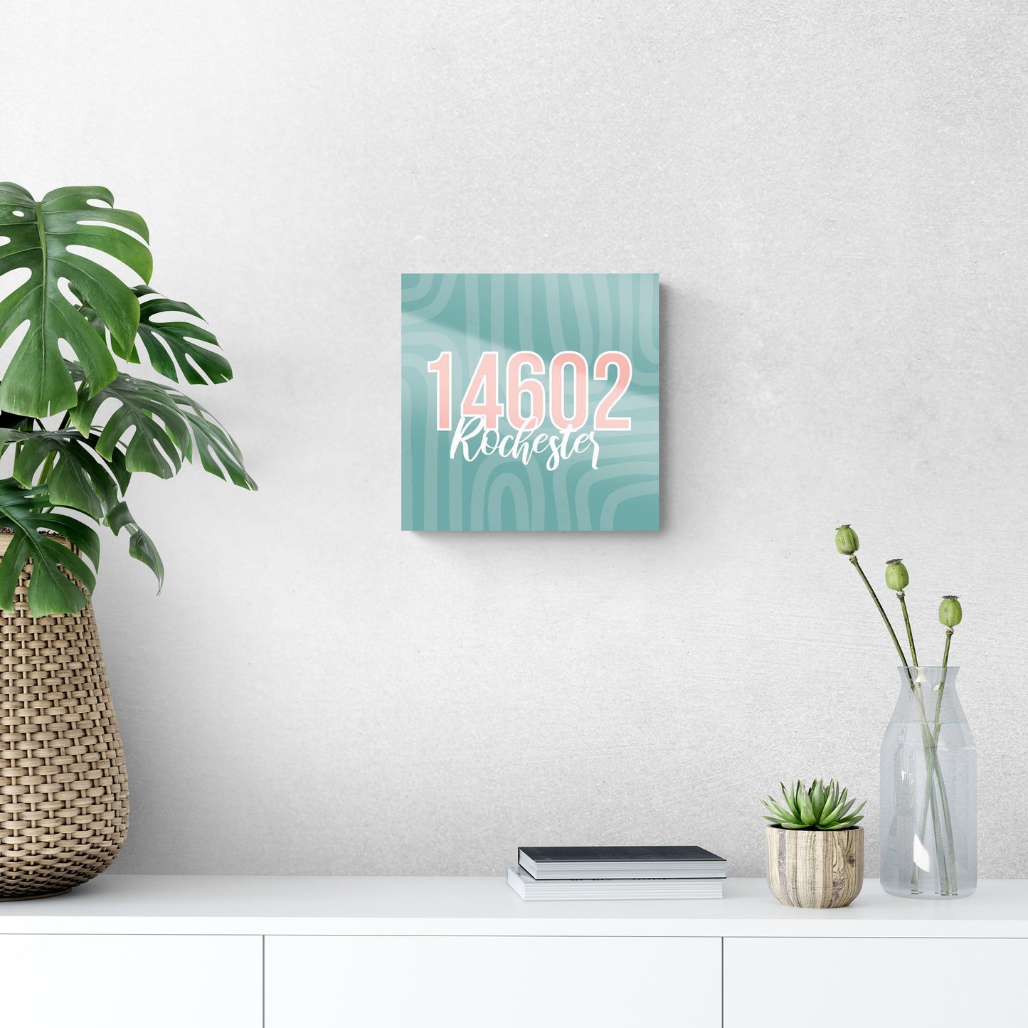 Boho Color City Zip On Blue New York Rochester | Hi-Def Glass Art | Eaches | Min 1