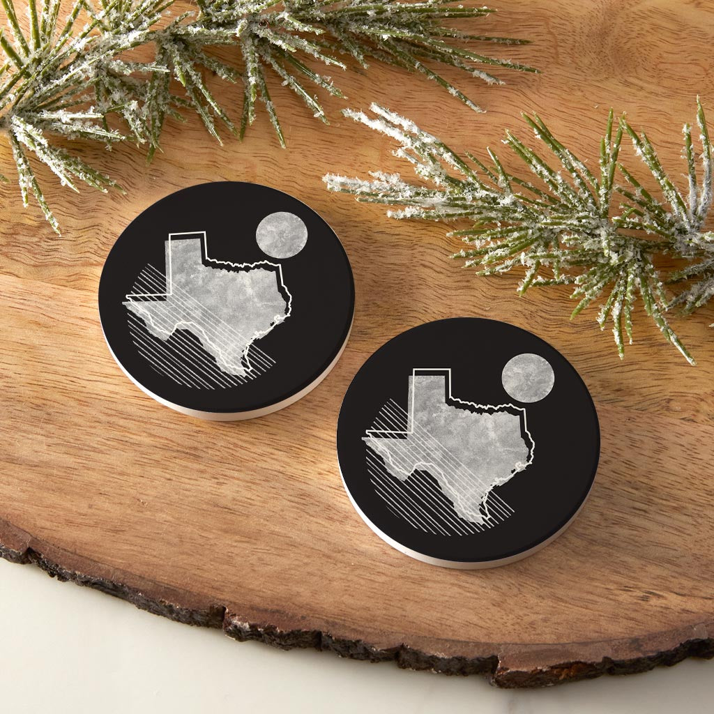 Black and White Geometric on Black Texas