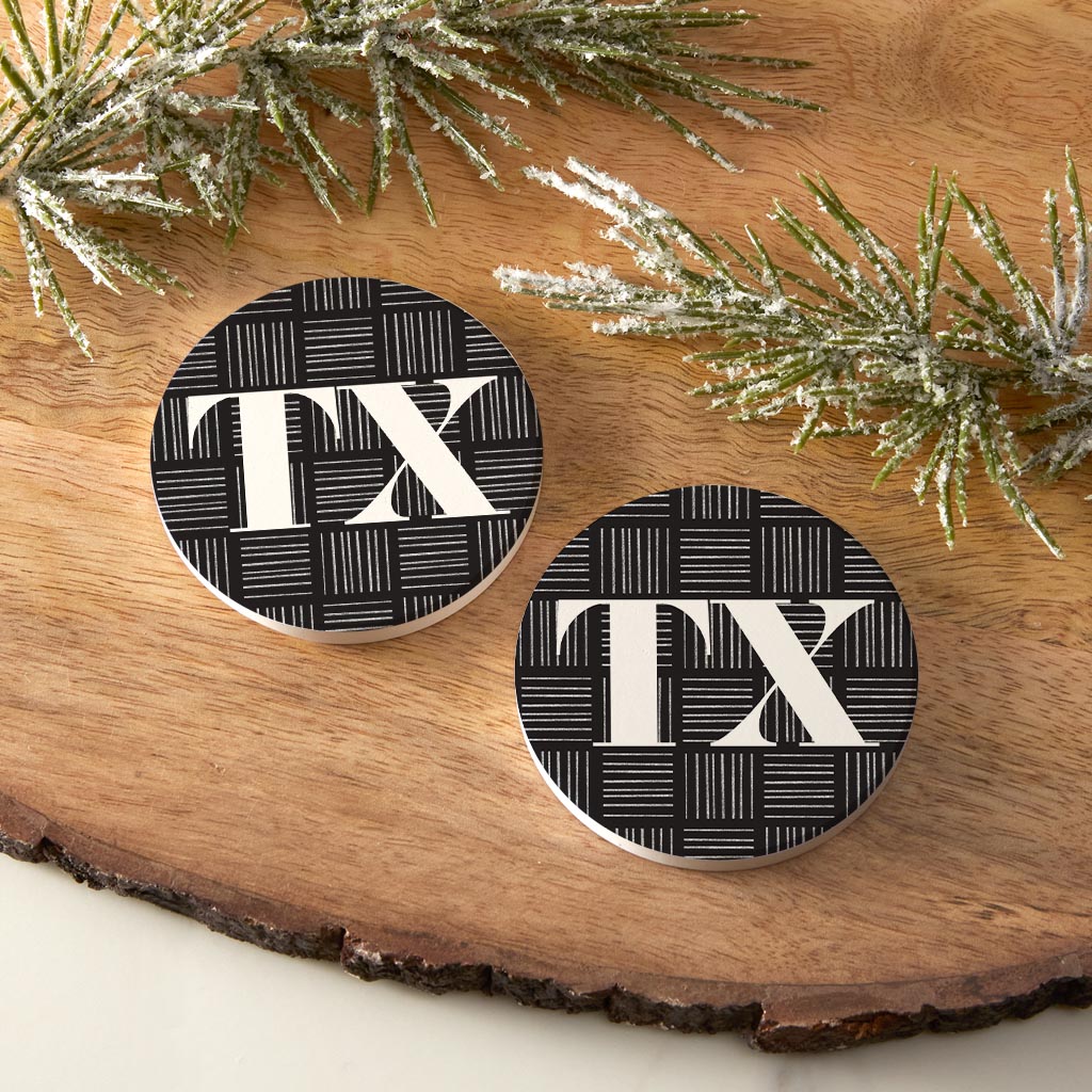 Black and White Abbreviated on Black Texas