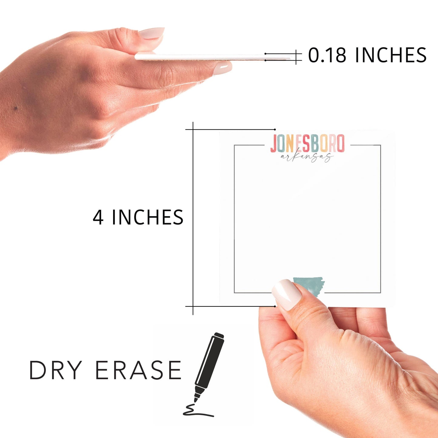 Custom Watercolor City Dry Erase Glass Tile