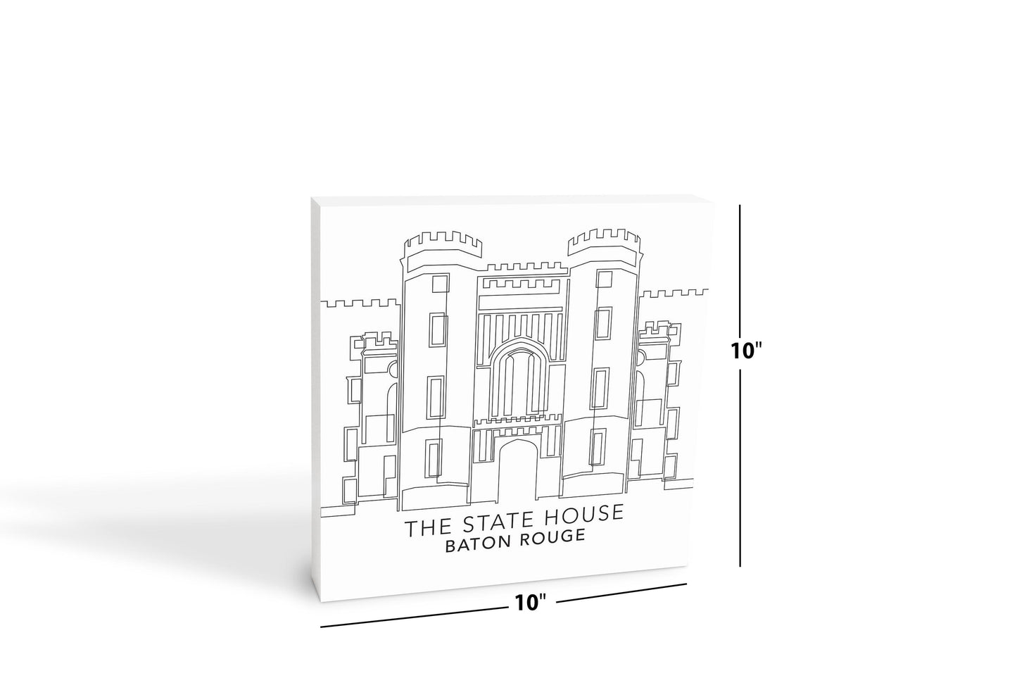 Minimalistic Baton Rouge State House | Wood Block | Eaches | Min 2