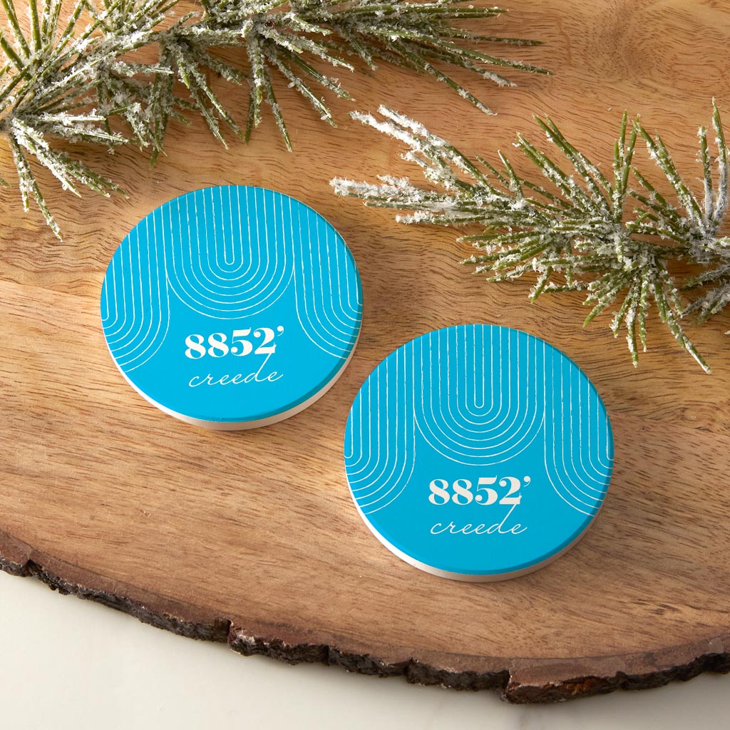 Bright Modern Elevation Teal Colorado Creede | Absorbent Car Coasters | Set of 2 | Min 4
