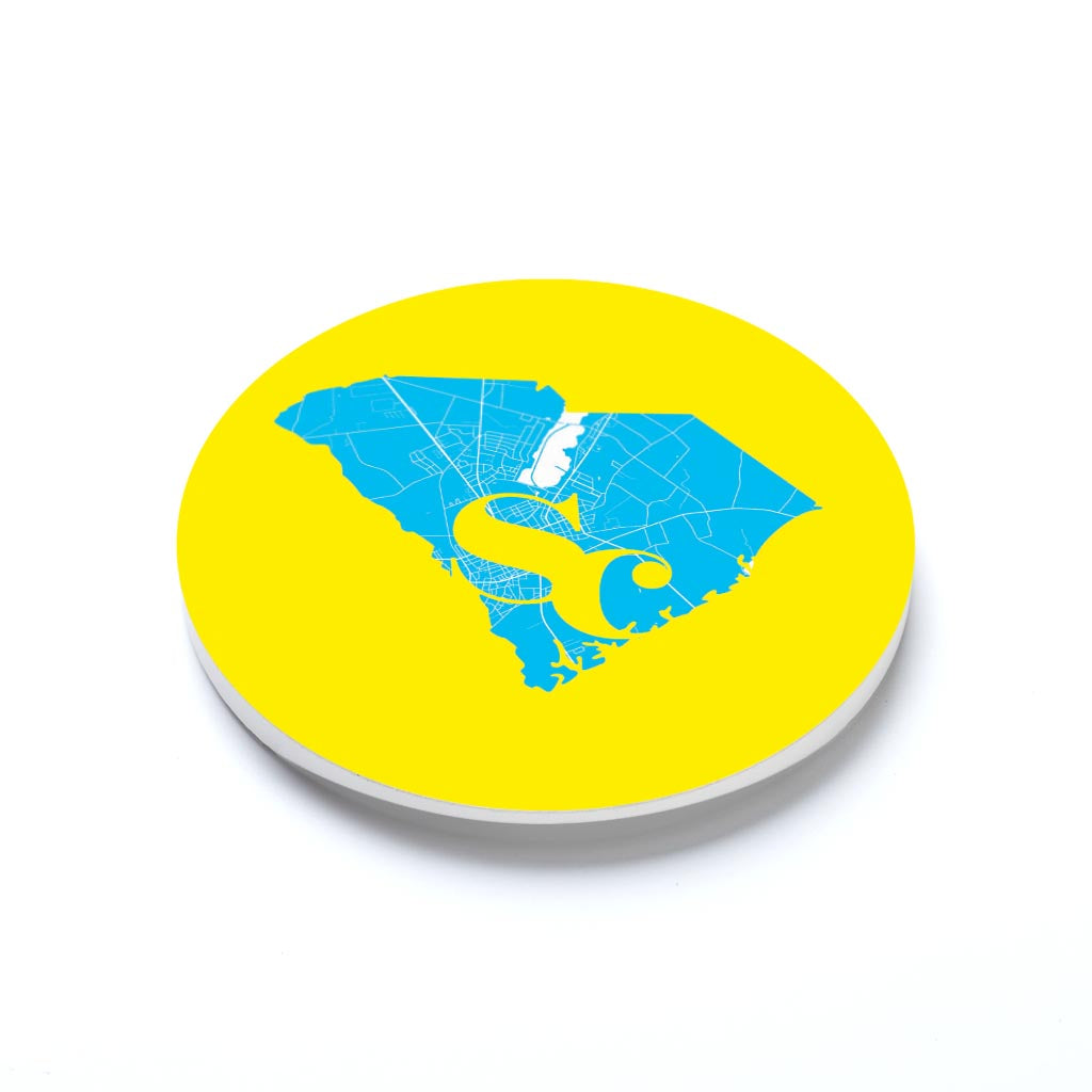 Bright Modern Abbreviated State Yellow South Carolina | 2.65x2.65