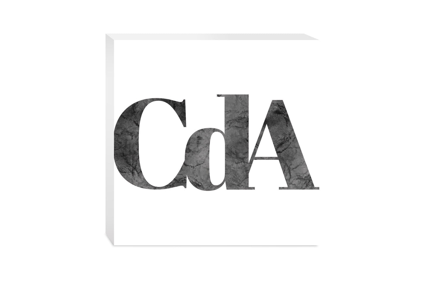 Minimalist B&W Idaho Cda White Initials | Wood Block | Eaches | Min 2