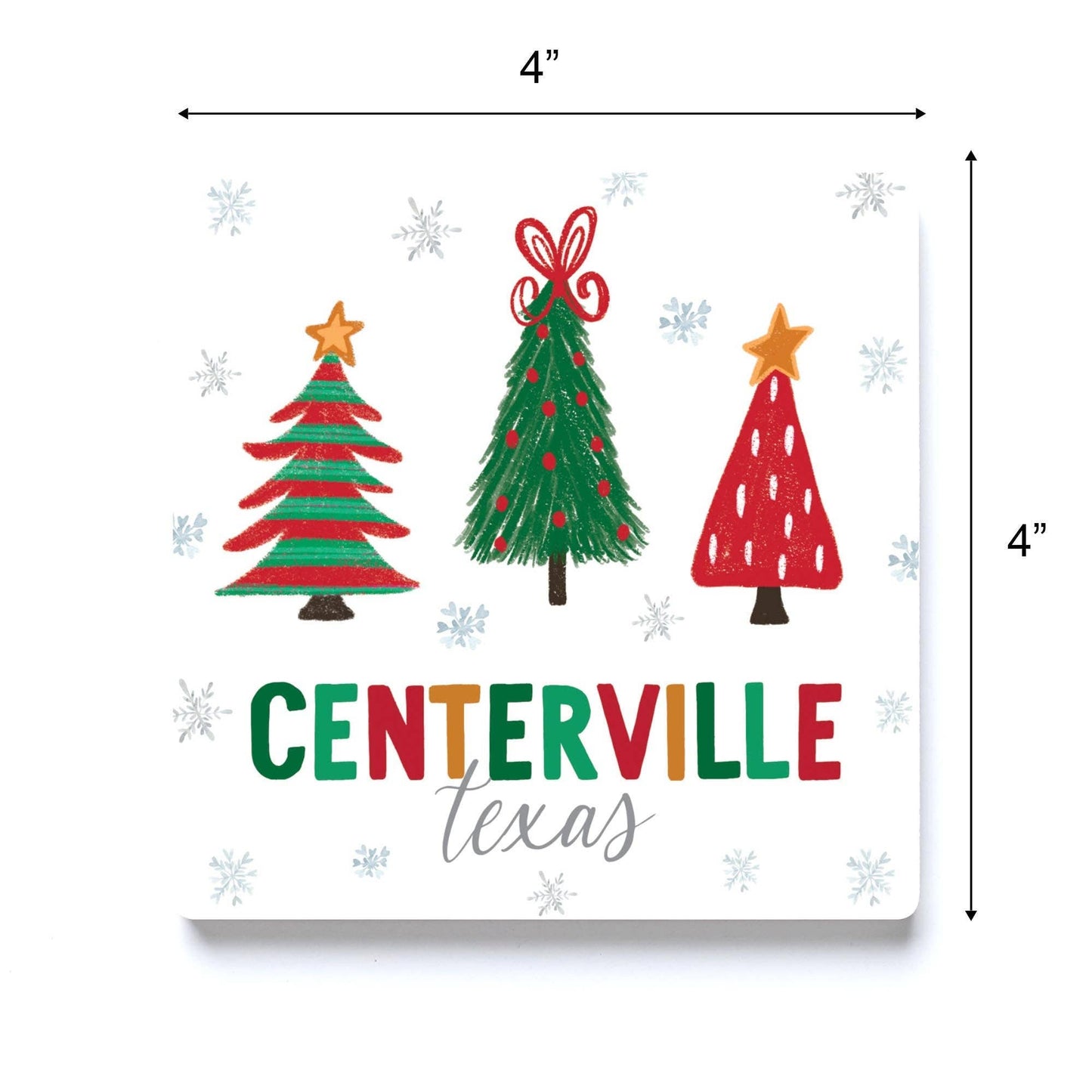 Coaster, Christmas Decor, Christmas Trees, Customizable