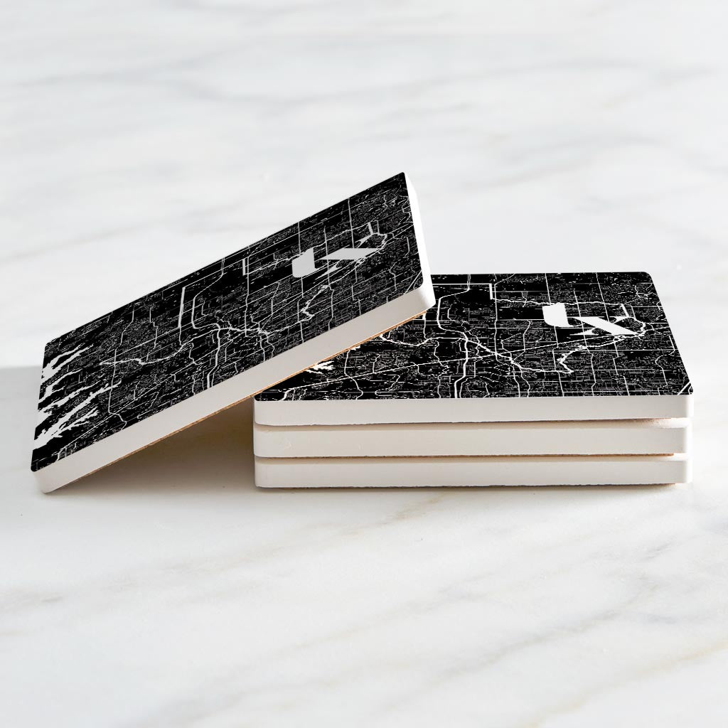 Black and White Abbreviated State Map Black Texas Frisco