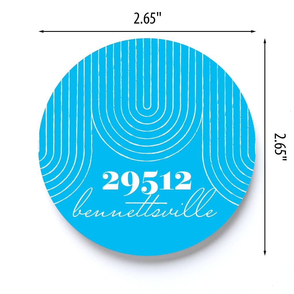 Bright Modern City Zip on Teal Bennettsville 29512 | 2.65x2.65