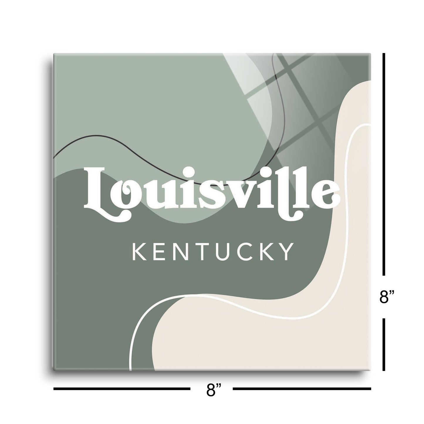 Vintage Groove Fluid Green Kentucky Louisville | Hi-Def Glass Art | Eaches | Min 2