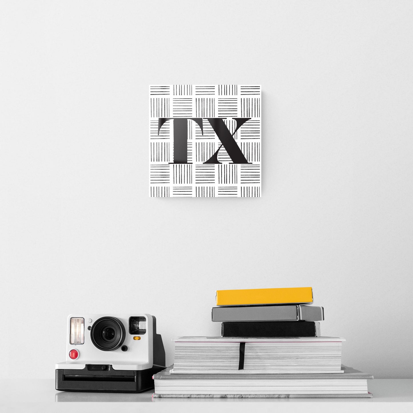 Black And White Abbreviated On White Texas | Hi-Def Glass Art | Eaches | Min 2
