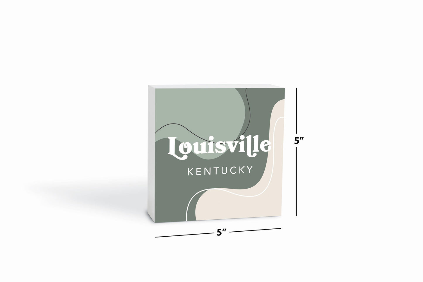Vintage Groove Fluid Green Kentucky Louisville | Wood Block | Eaches | Min 4