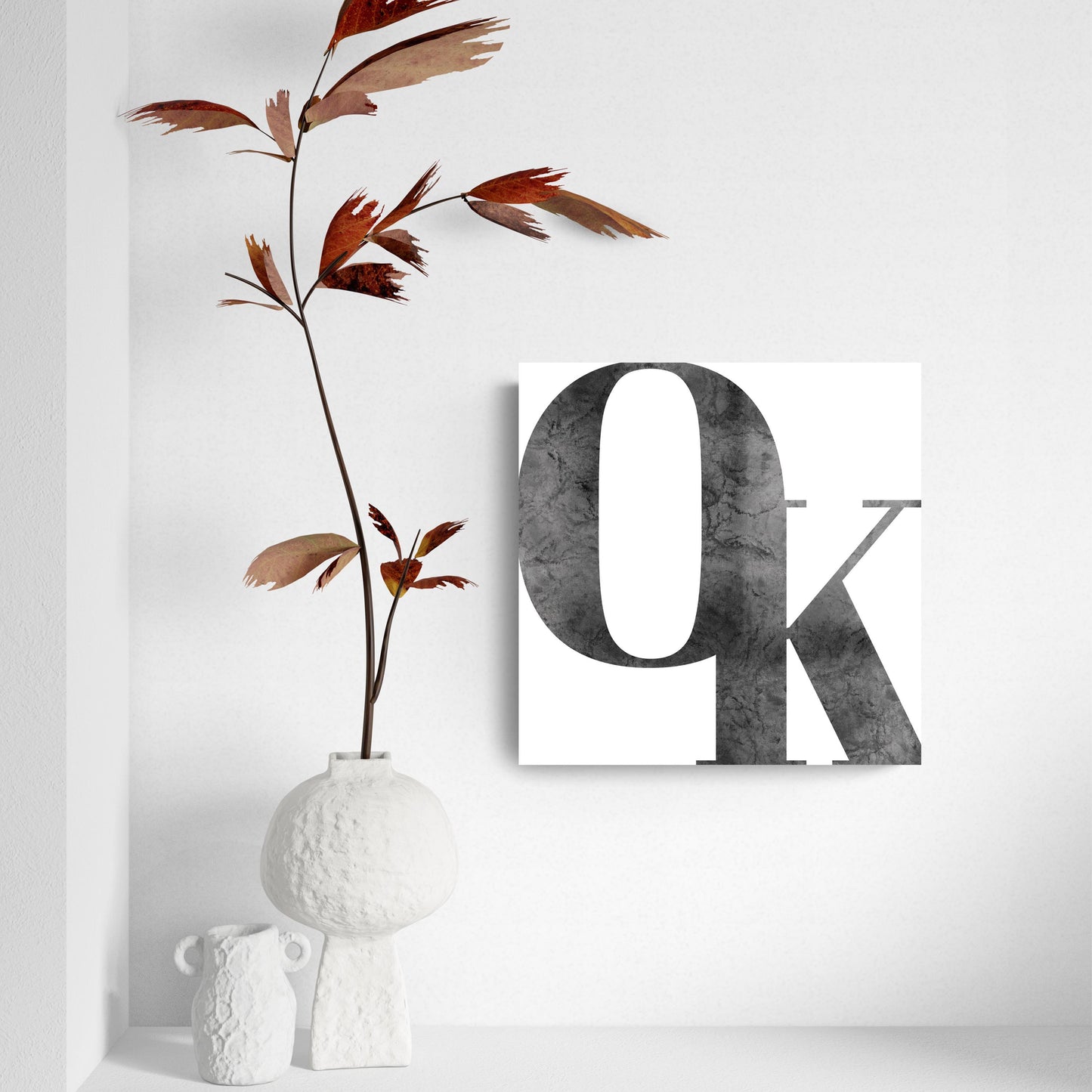 Minimalistic B&W Ardmore Ok White Initials | Hi-Def Glass Art | Eaches | Min 2