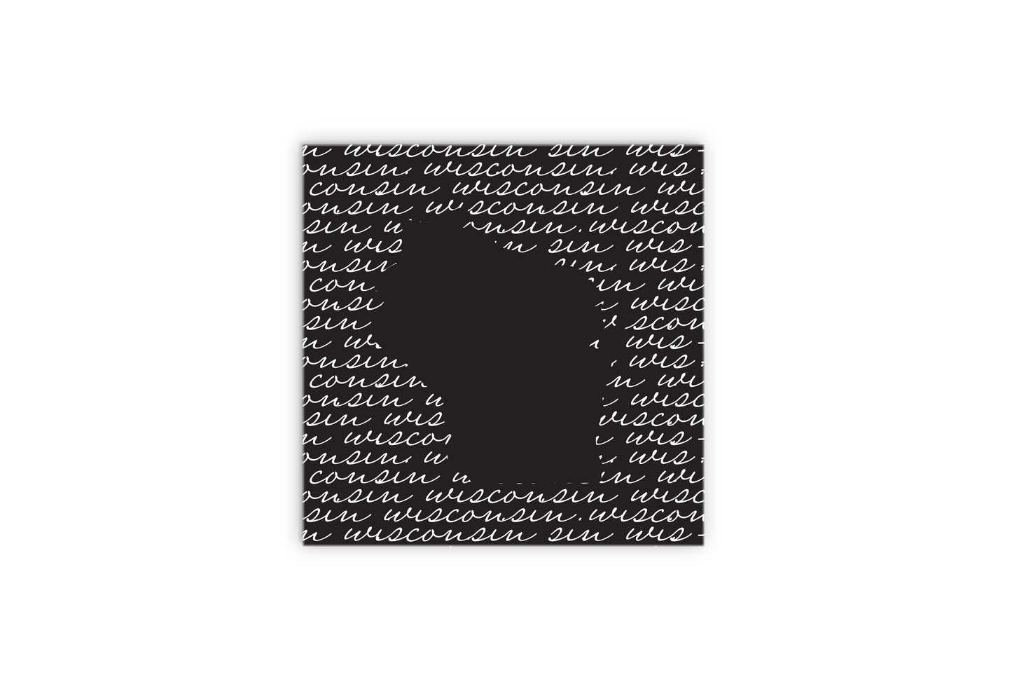 Black And White State Script Wisconsin | Wood Sign | Eaches | Min 2