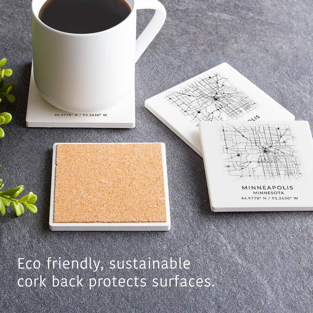 Minneapolis MN Minimalistic Map with Coordinates Absorbent C