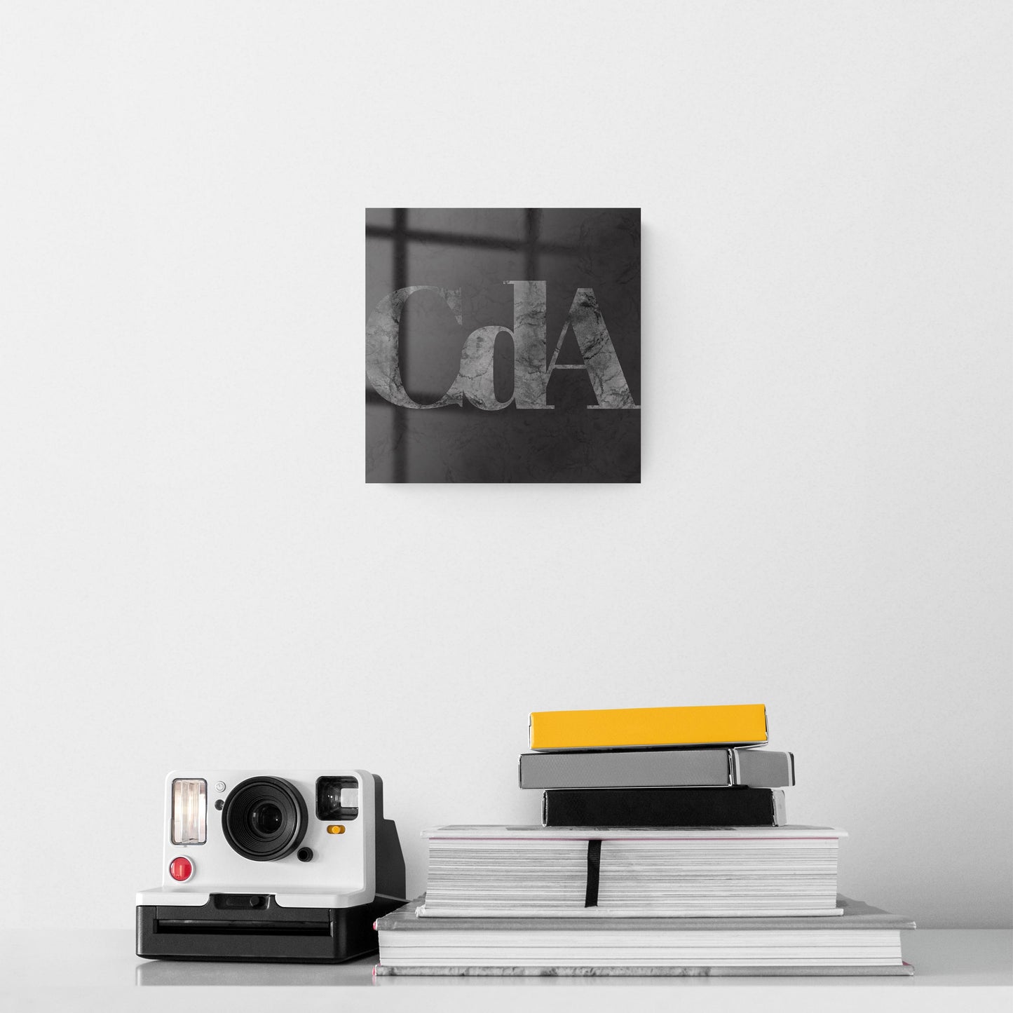Minimalist B&W Idaho Cda Black Initials | Hi-Def Glass Art | Eaches | Min 2