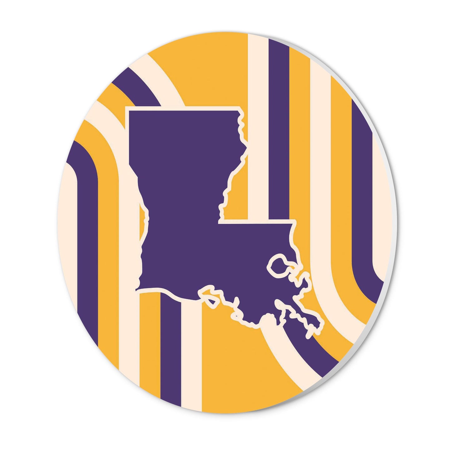 Purple Gold Louisiana Retro State Shape | Wood Sign | Eaches | Min 1