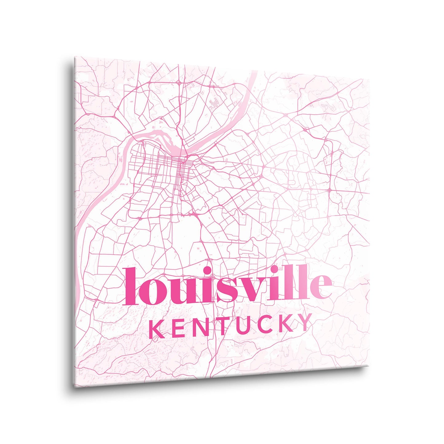 Bright Modern Pink Map Kentucky Louisville | Hi-Def Glass Art | Eaches | Min 2