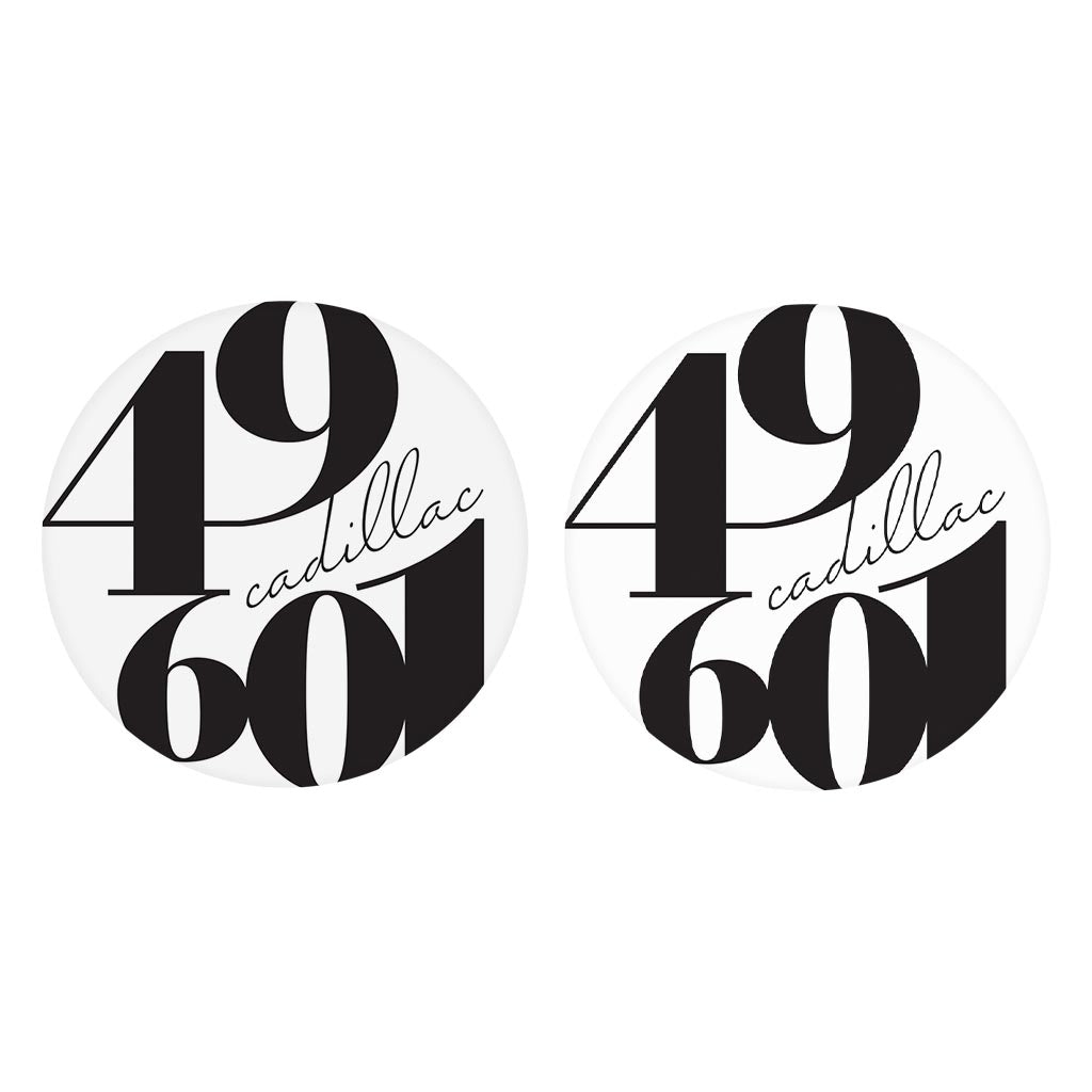 Black And White Zip Block Michigan Cadillac | Absorbent Car Coasters | Set of 2 | Min 4