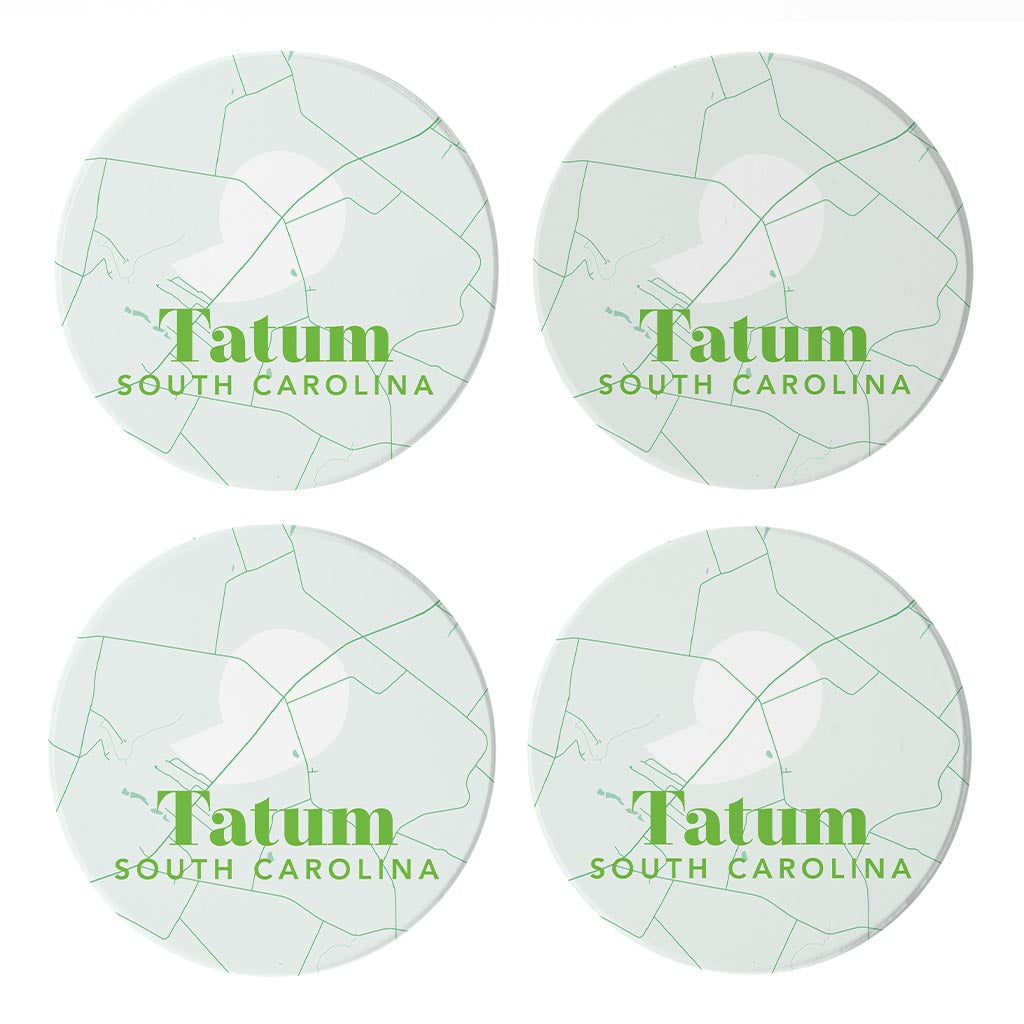 Bright Modern Green Map Tatum SC | 4x4