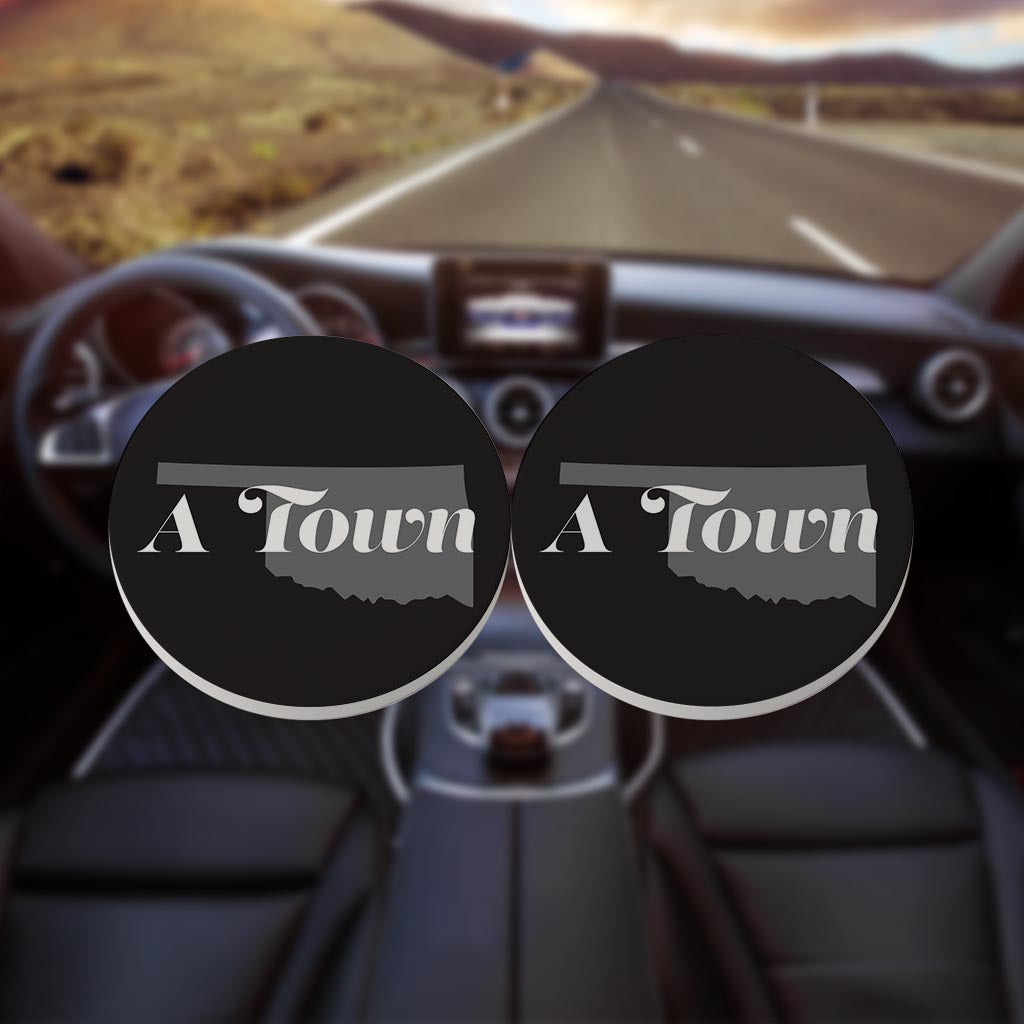 Minimalistic B&W Ardmore Ok A Town Black| Absorbent Car Coasters | Set of 2 | Min 4