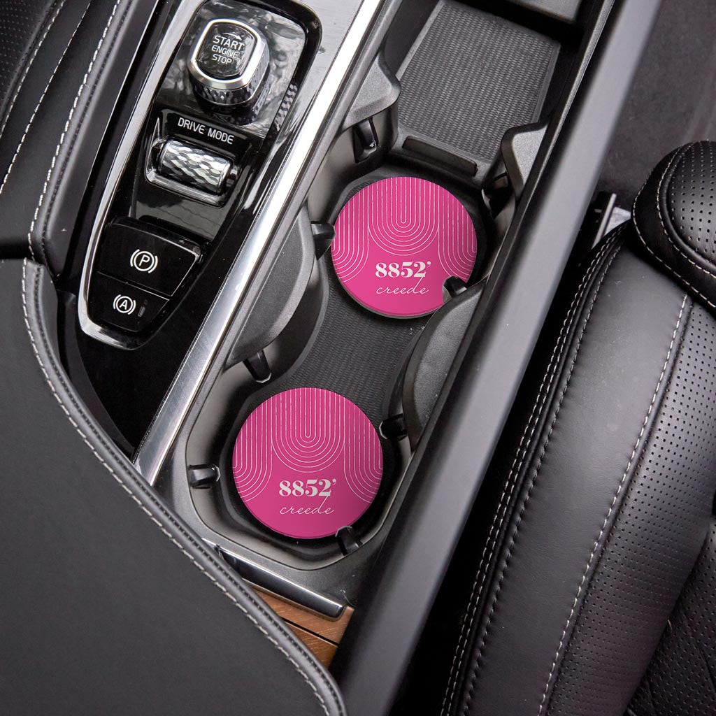 Bright Modern Elevation Pink Colorado Creede | Absorbent Car Coasters | Set of 2 | Min 4