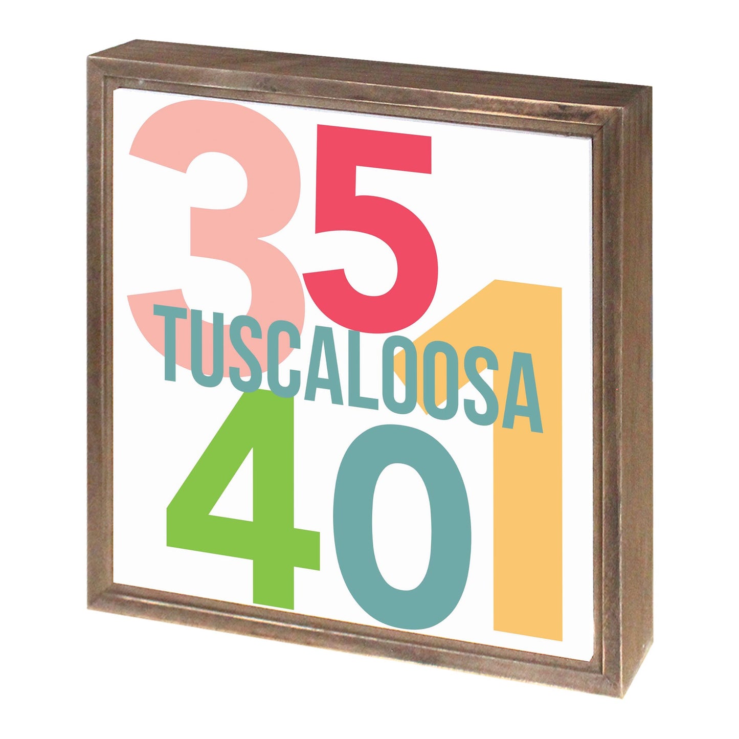 Boho Color Color Block City Zip Alabama Tuscaloosa | Wood Sign | Eaches | Min 1