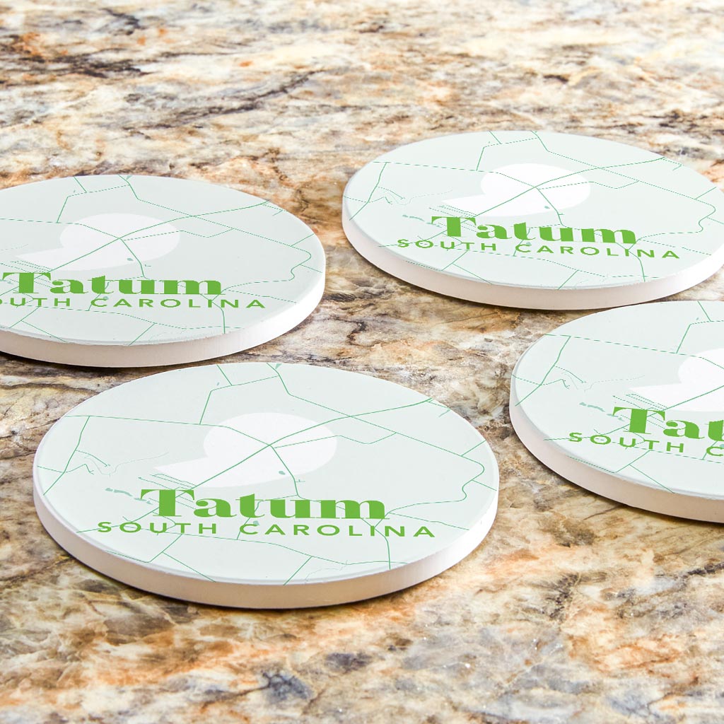 Bright Modern Green Map Tatum SC | 4x4