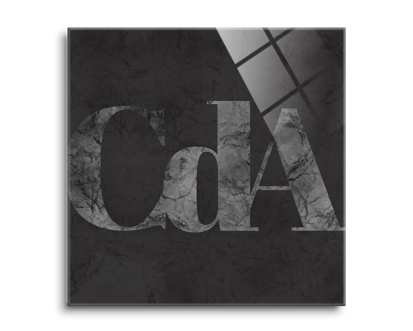 Minimalist B&W Idaho Cda Black Initials | Hi-Def Glass Art | Eaches | Min 2