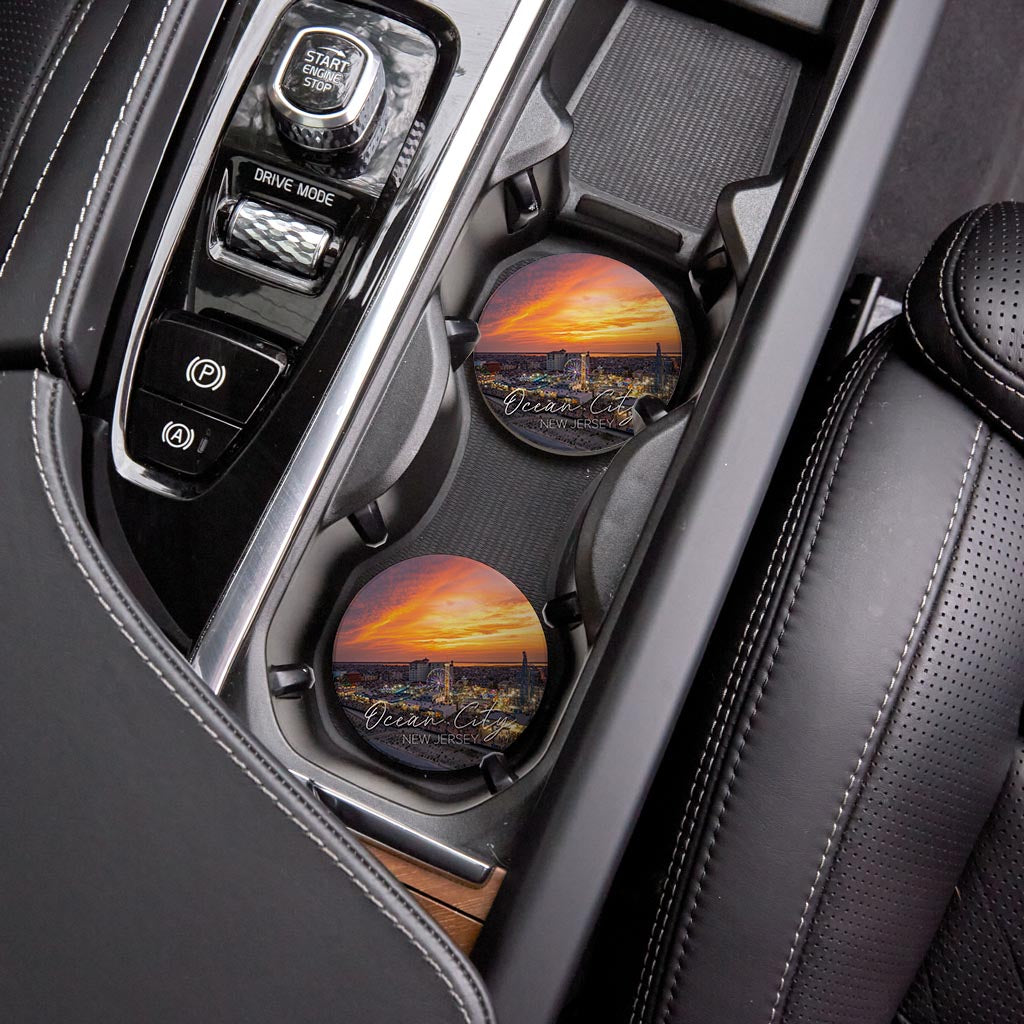 Playland Sunset Car Coaster | Absorbent Car Coasters | Set of 2 | Min 4