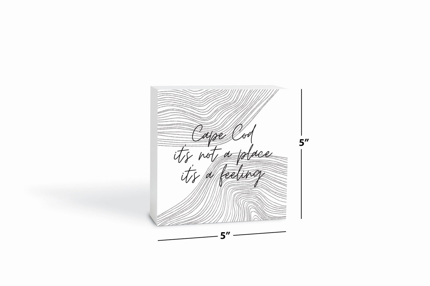 Minimalistic B&W Cape Cod A Feeling| Wood Block | Eaches | Min 4