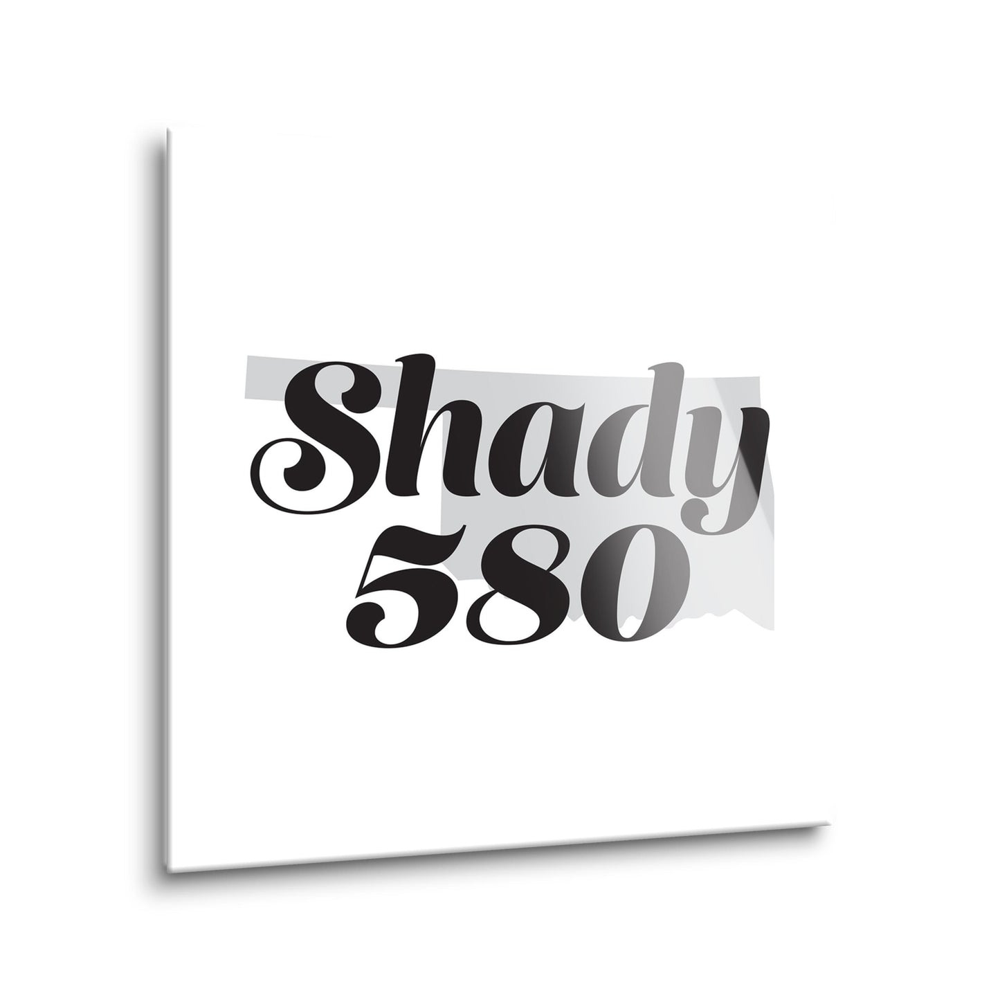 Minimalistic B&W Ardmore Ok Shady 580 White | Hi-Def Glass Art | Eaches | Min 2