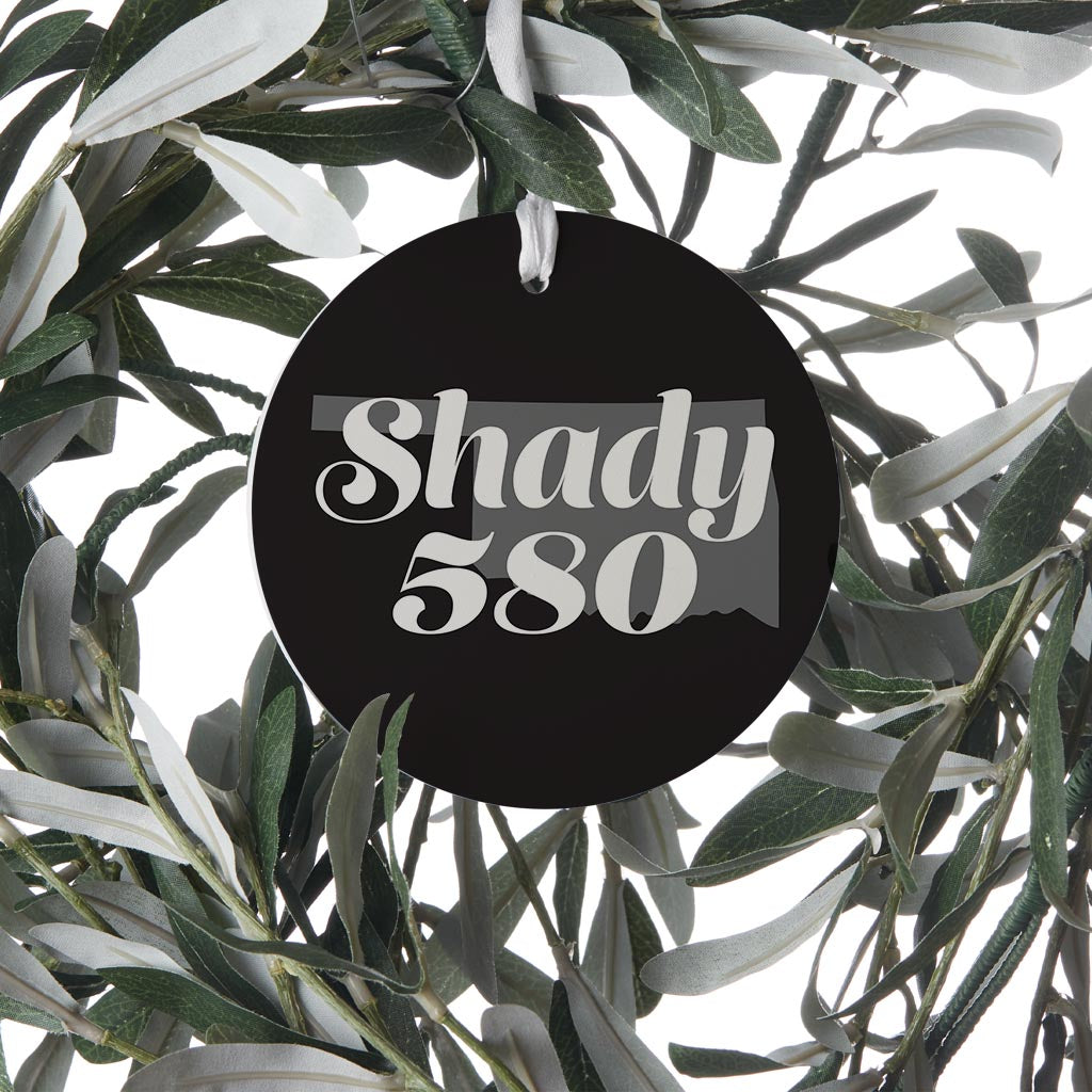 Minimalistic B&W Ardmore Ok Shady 580 Black | Wood Ornament | Eaches | Min 6