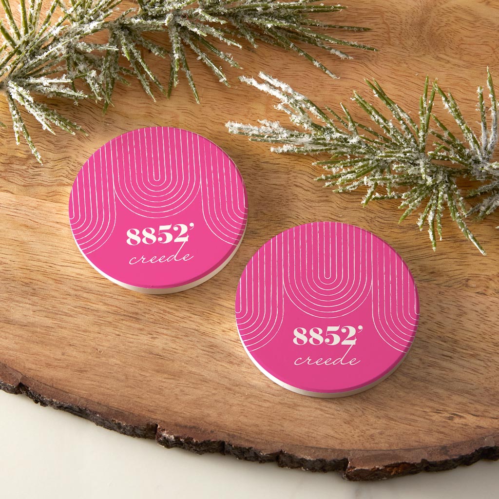 Bright Modern Elevation Pink Colorado Creede | Absorbent Car Coasters | Set of 2 | Min 4