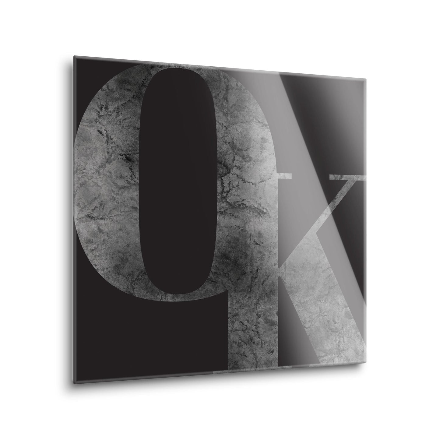 Minimalistic B&W Ardmore Ok Black Initials | Hi-Def Glass Art | Eaches | Min 2