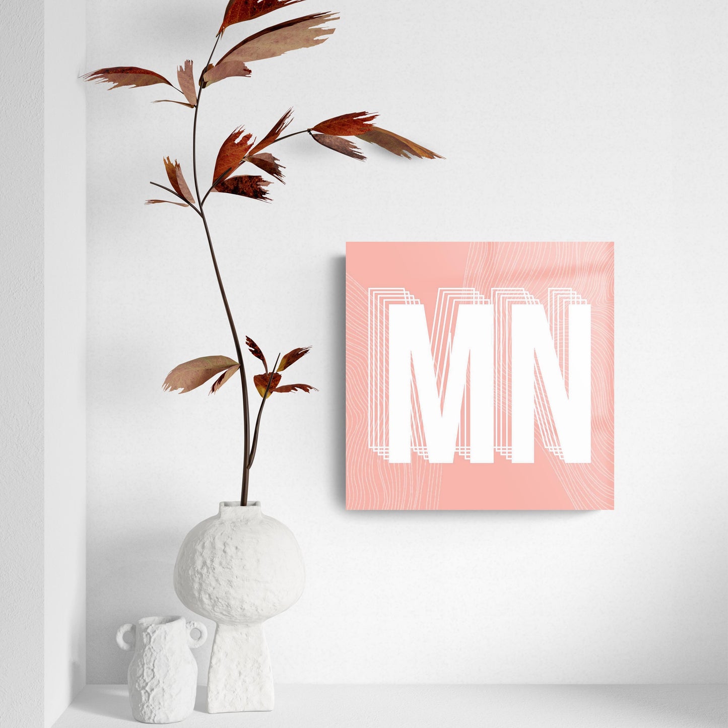 Boho Color Abbreviated On Pink Minnesota | Hi-Def Glass Art | Eaches | Min 2