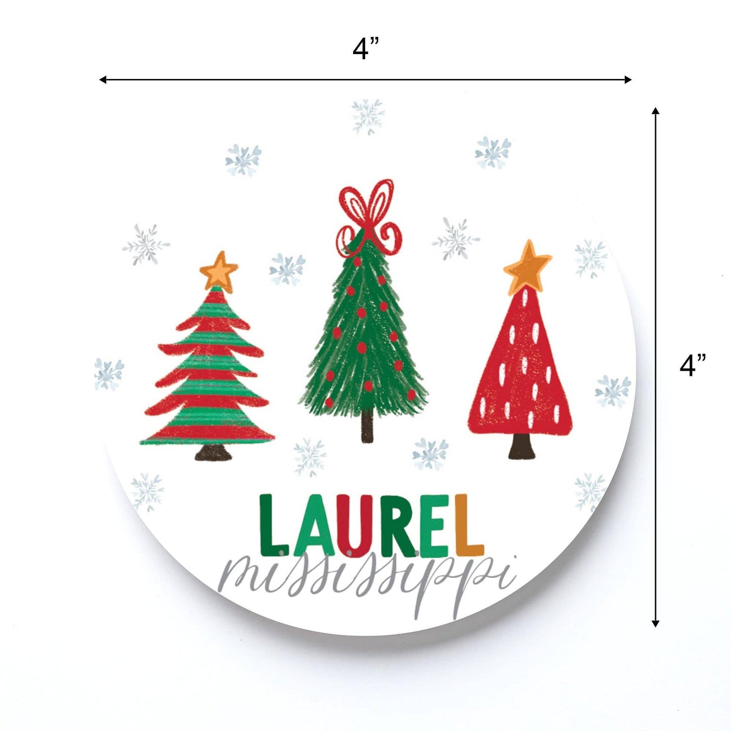 Round Coaster, Christmas Decor, Custom Gifts, Festive