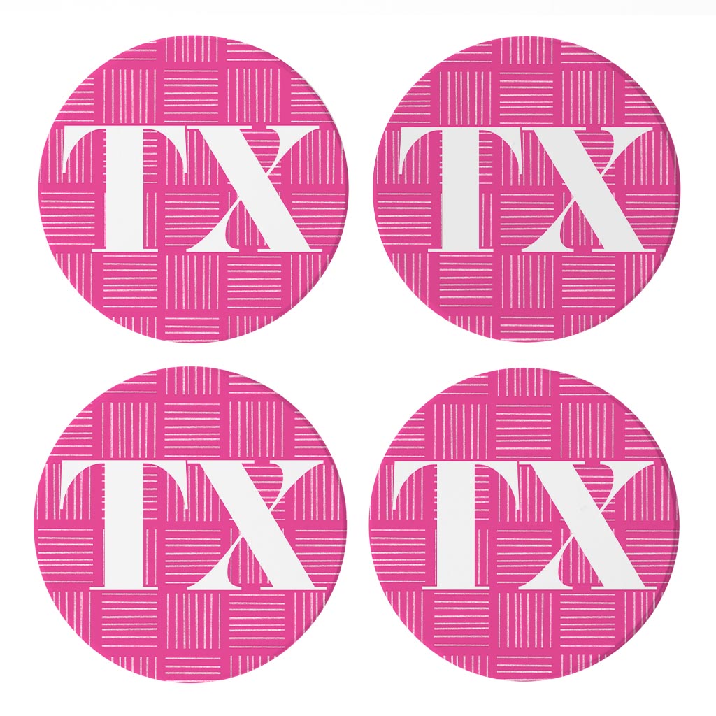 Bright Modern Abbreviated on Pink Texas
