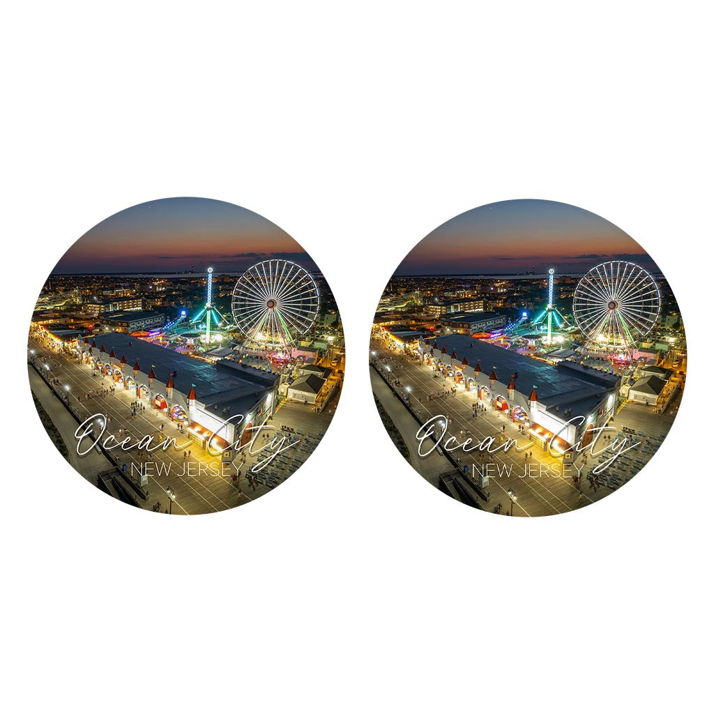 Neon Boardwalk Car Coaster | Absorbent Car Coasters | Set of 2 | Min 4
