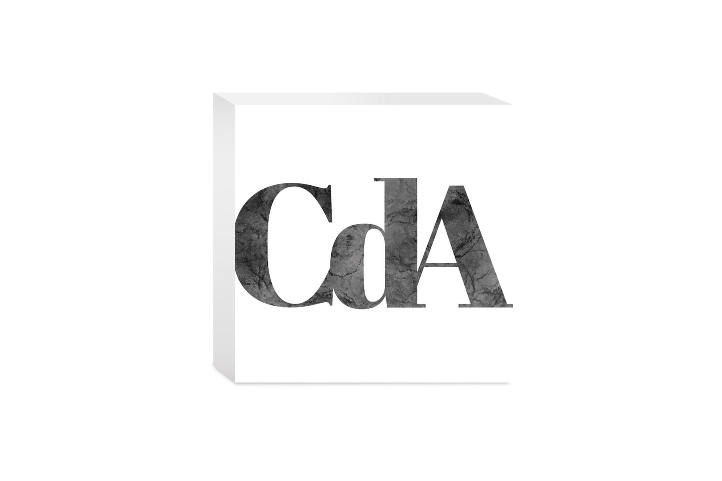 Minimalist B&W Idaho Cda White Initials | Wood Block | Eaches | Min 4