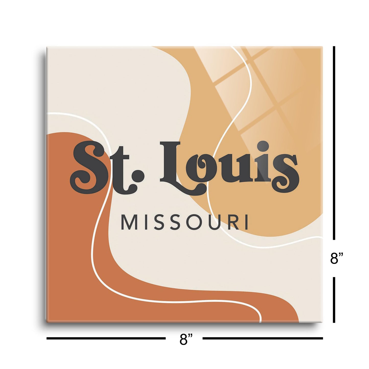 Vintage Groove Fluid Orange Missouri St Louis | Hi-Def Glass Art | Eaches | Min 2