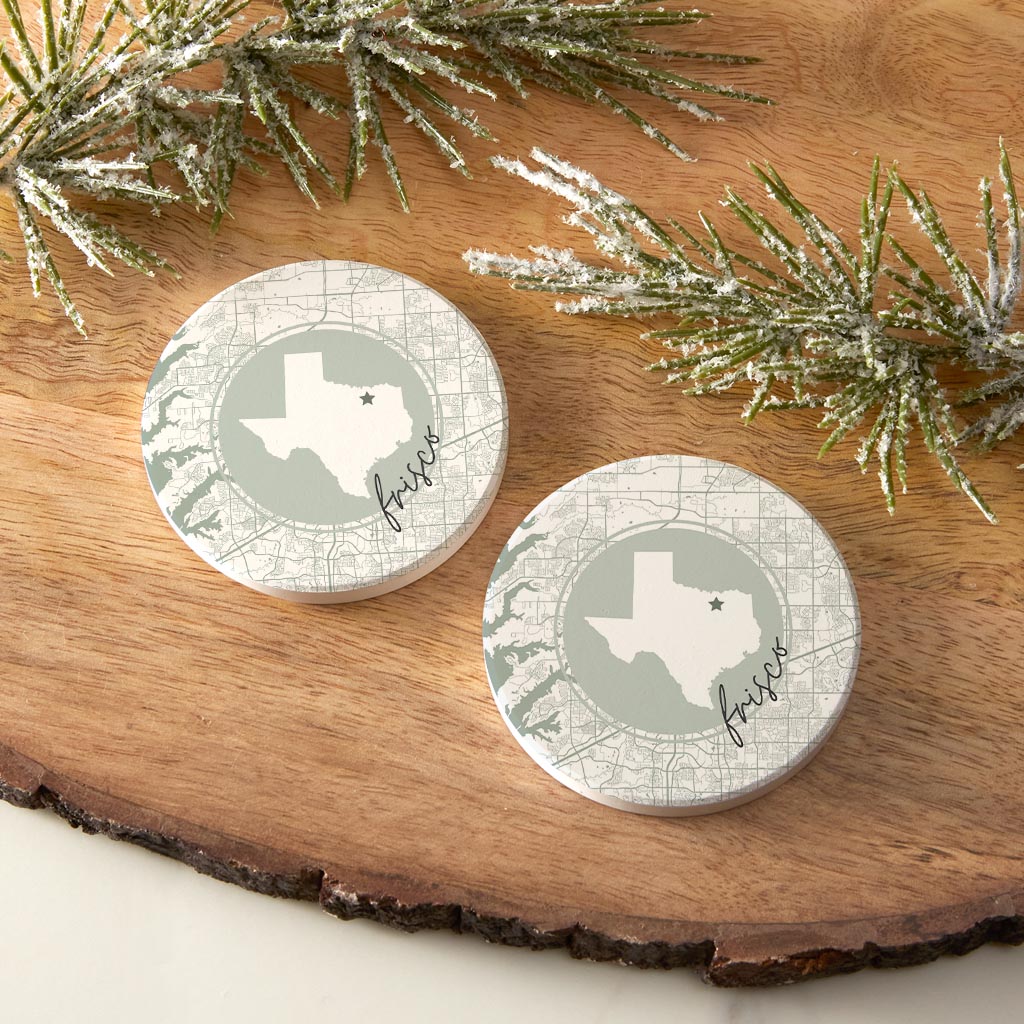 Vintage Groove State Star Map Texas Frisco