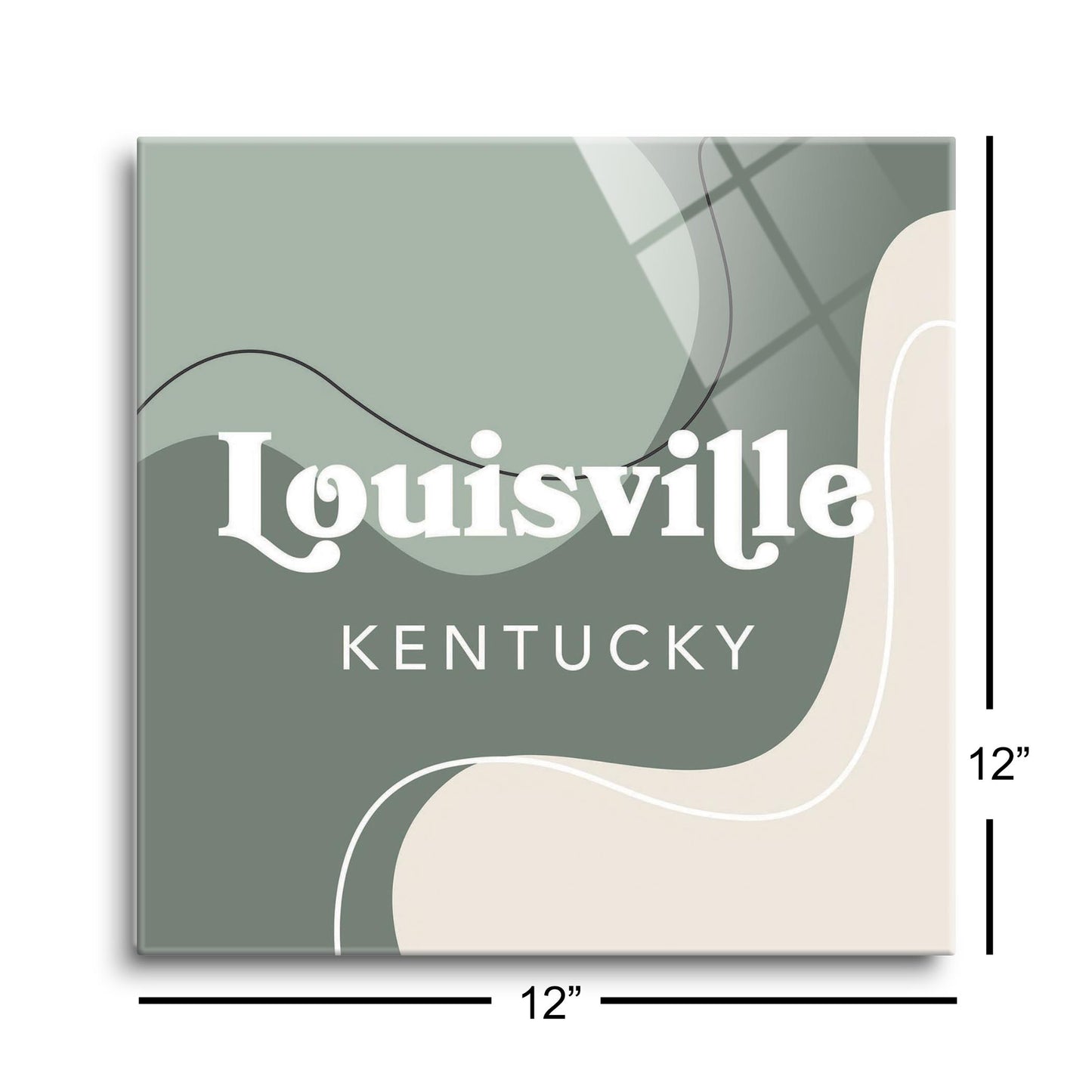 Vintage Groove Fluid Green Kentucky Louisville | Hi-Def Glass Art | Eaches | Min 1