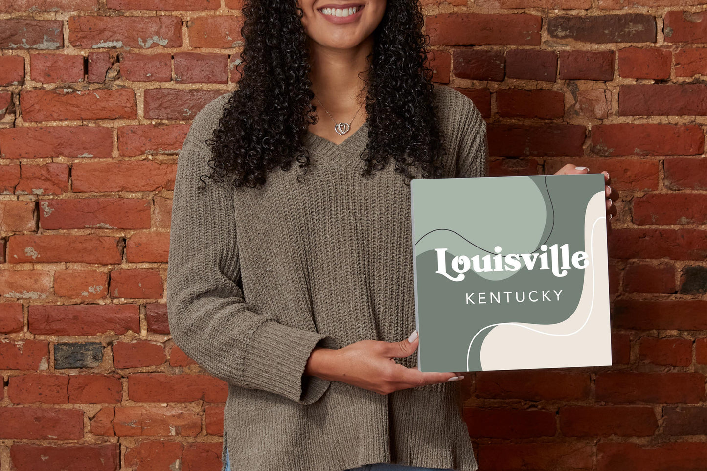 Vintage Groove Fluid Green Kentucky Louisville | Wood Block | Eaches | Min 2